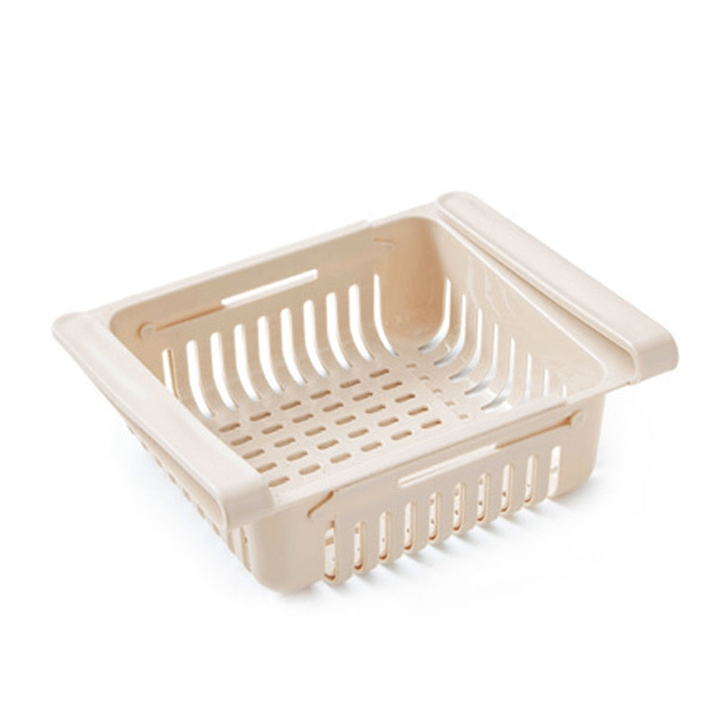 Slide Kitchen Fridge Organizer Freezer Storage Rack Space Saver for Refigerator Drawer Shelf Fruit Snack Container Holder