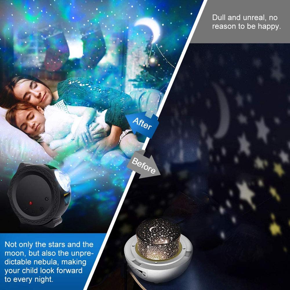 ocean wave starry sky projector laser star moon night light galaxy nebula lamp music voice control for kids