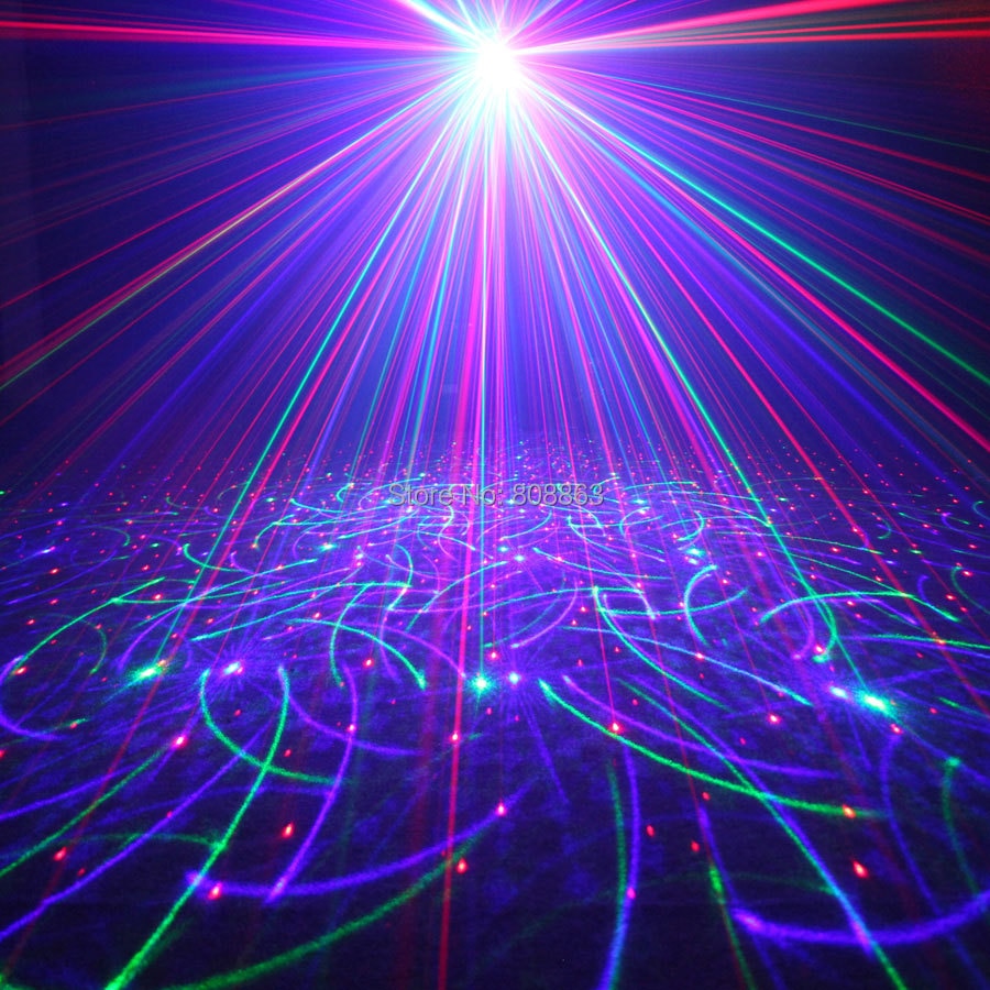 EHINY MINI RGB 2 Lens Laser 64 Patterns Projector Club Family Party Bar DJ Disco Holiday Xmas Dance Lighting Stage Lights N8T159