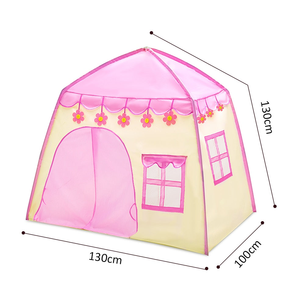 Kids Tent Pink Blue Children Play House Children Tente Enfant Portable Baby Play House Tipi Kids Flowers Little Baby Castle
