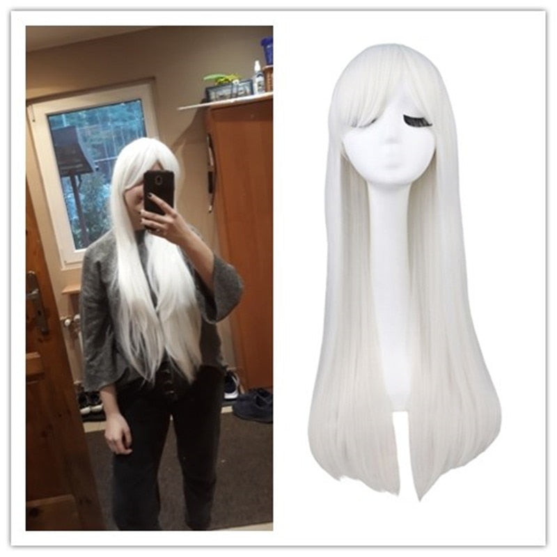 Long Straight Cosplay Wig Black Purple Pink Blue Sliver Gray Blonde White Orange Brown Synthetic Hair Wigs