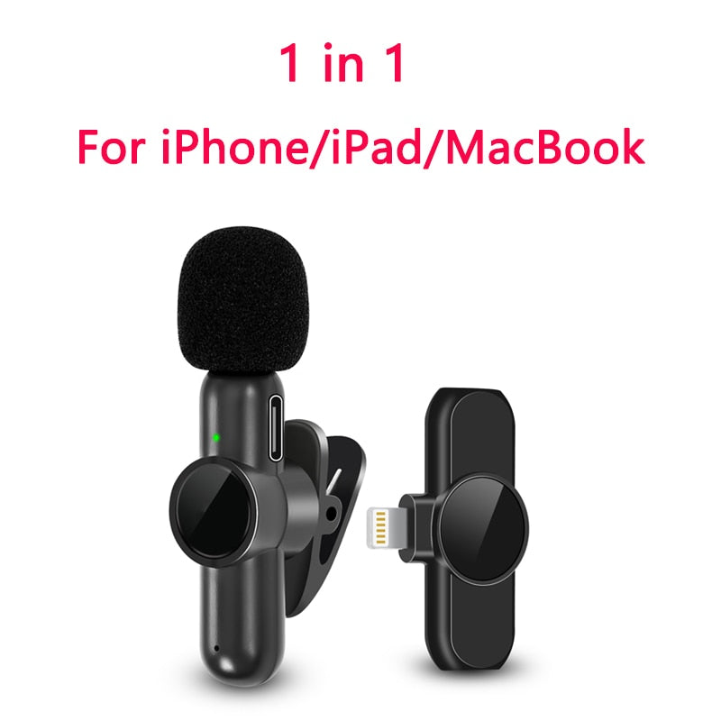 New Wireless Lavalier Microphone Noise Cancelling Audio Video Recording for iPhone/iPad/Android/Xiaomi/Samsung Live Game Mic