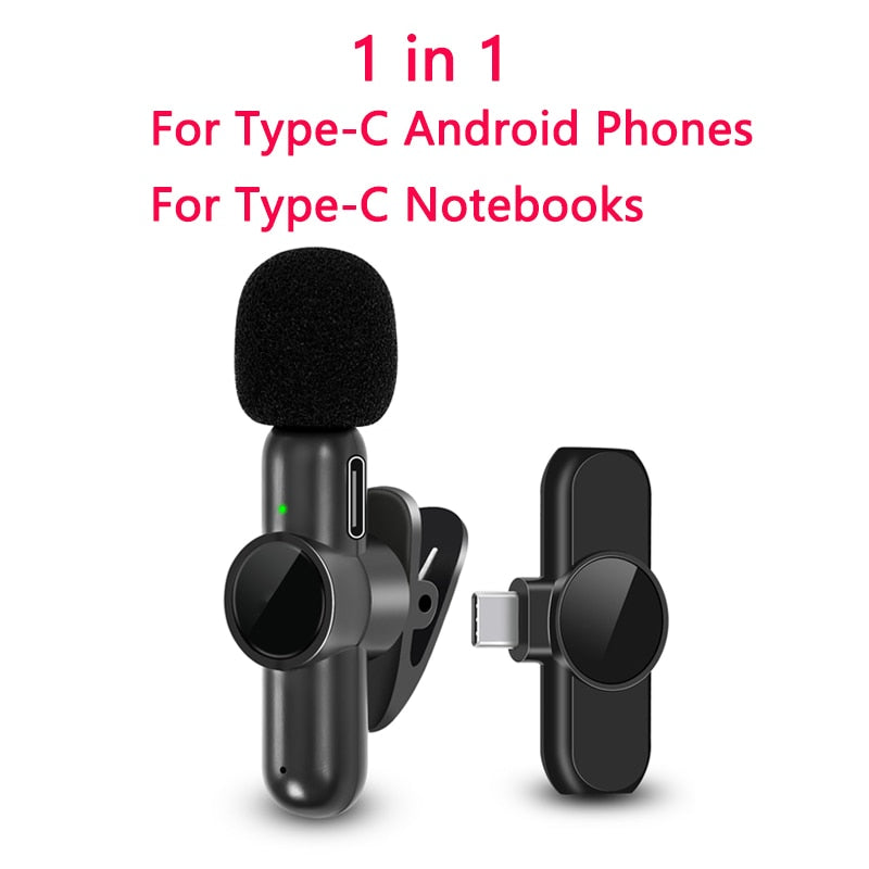 New Wireless Lavalier Microphone Noise Cancelling Audio Video Recording for iPhone/iPad/Android/Xiaomi/Samsung Live Game Mic