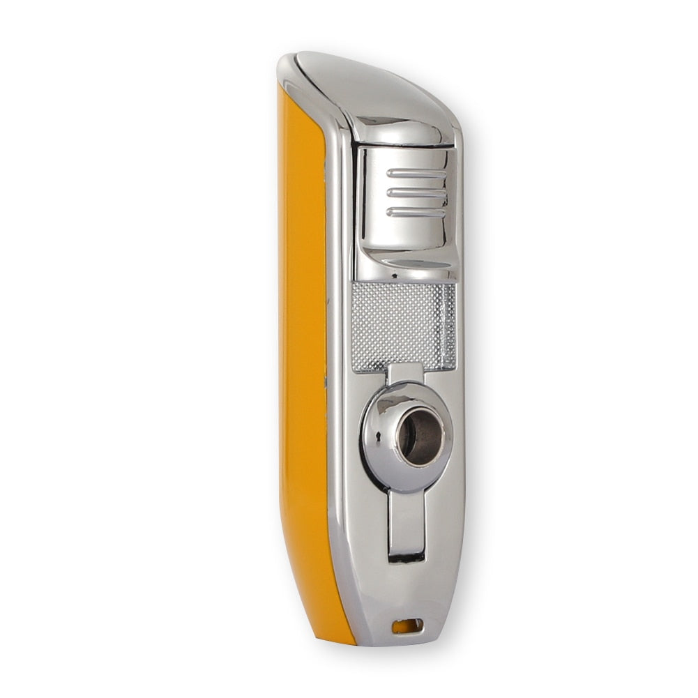 Mini Pocket Cigar Lighter Metal Windproof 3 Jet Blue Flame Torch Lighters For Cigar Smoking With Cigar Punch No Gift Box