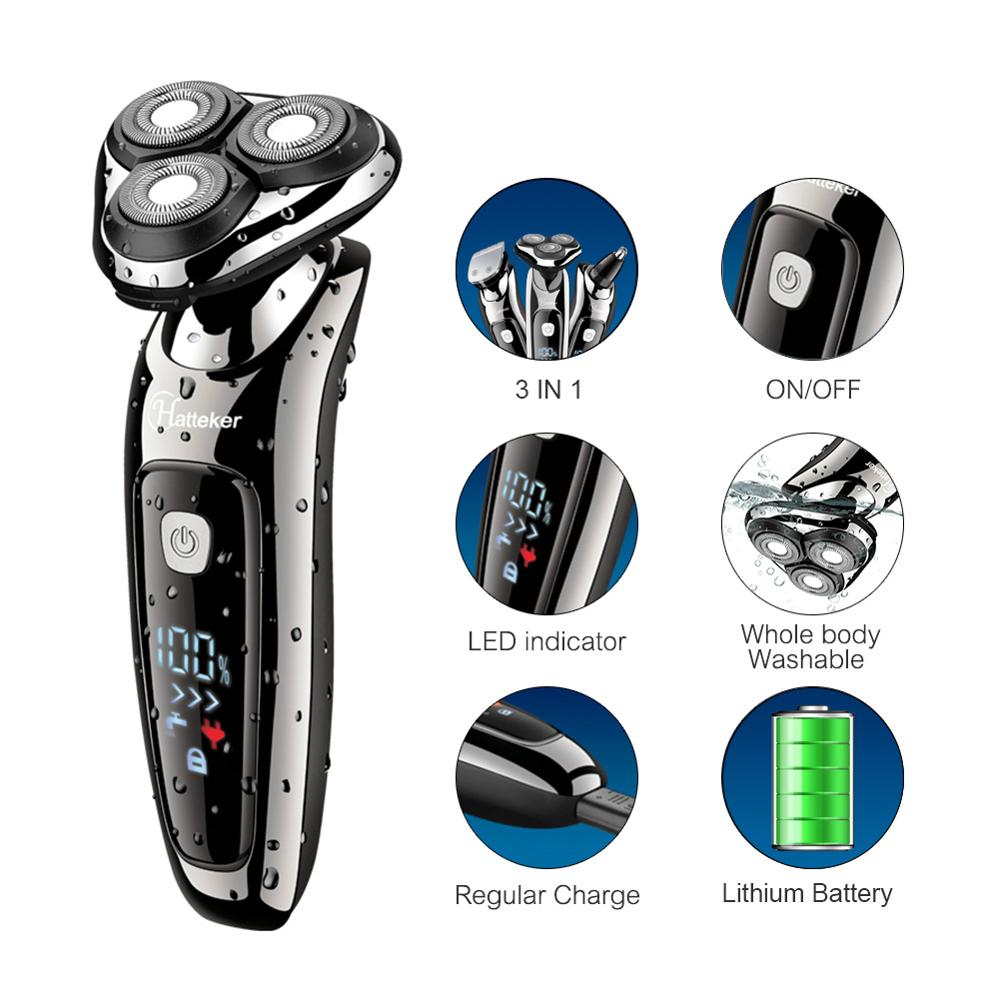 Rotary Electric Shaver USB Rechargeable Facial Electric Razor for Men 3 in 1 Male Grooming Kit Shaving Machine
