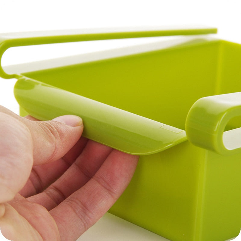 Slide Kitchen Fridge Organizer Freezer Storage Rack Space Saver for Refigerator Drawer Shelf Fruit Snack Container Holder