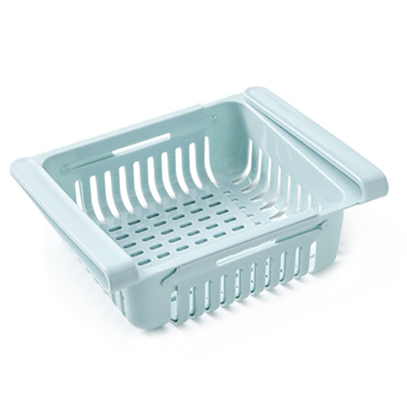Slide Kitchen Fridge Organizer Freezer Storage Rack Space Saver for Refigerator Drawer Shelf Fruit Snack Container Holder