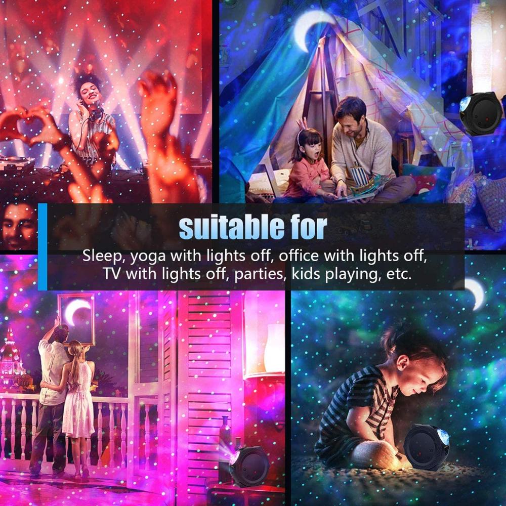 ocean wave starry sky projector laser star moon night light galaxy nebula lamp music voice control for kids