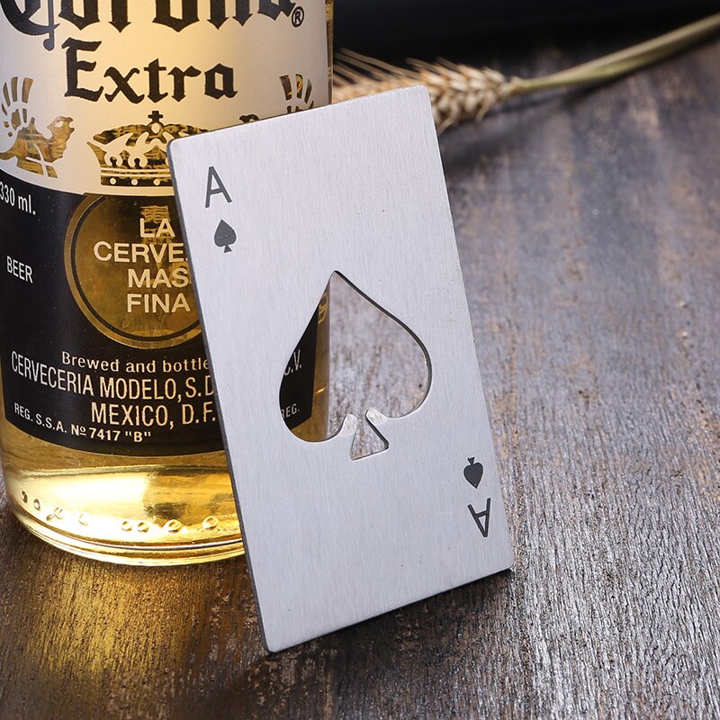 Stainless Steel Poker Beer Bottle Opener,Portable Spades Poker Card Jar Opener for Bar Tools,Kitchen Tools