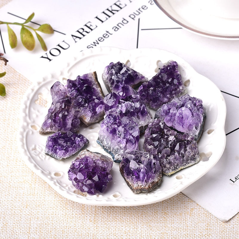 1pcs Natural Amethyst Crystal Cluster Quartz Raw Crystals Healing Stone Purple Feng Shui Stone Ore Mineral Home Decoration