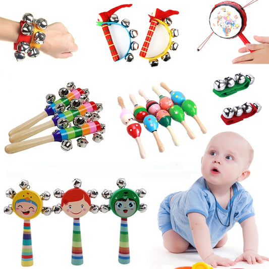 Baby Musical Toy Infant Hand Wrist Bell Jingles Shake Foot Rattles Mobile Newbron Toys Percussion Beat Toy 0- 12Months