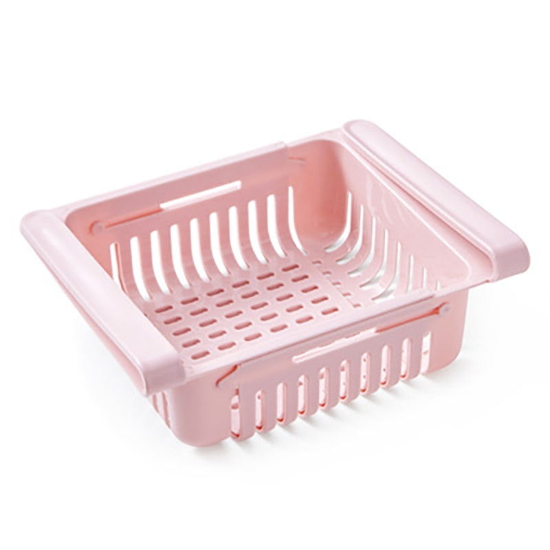 Slide Kitchen Fridge Organizer Freezer Storage Rack Space Saver for Refigerator Drawer Shelf Fruit Snack Container Holder