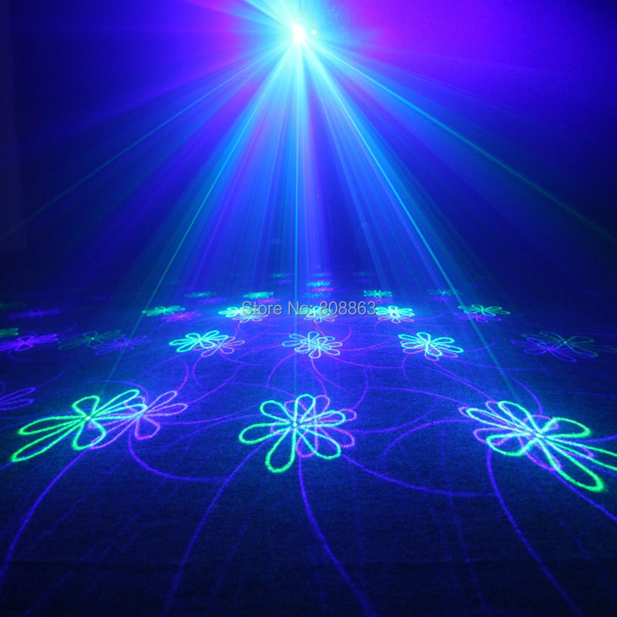 EHINY MINI RGB 2 Lens Laser 64 Patterns Projector Club Family Party Bar DJ Disco Holiday Xmas Dance Lighting Stage Lights N8T159