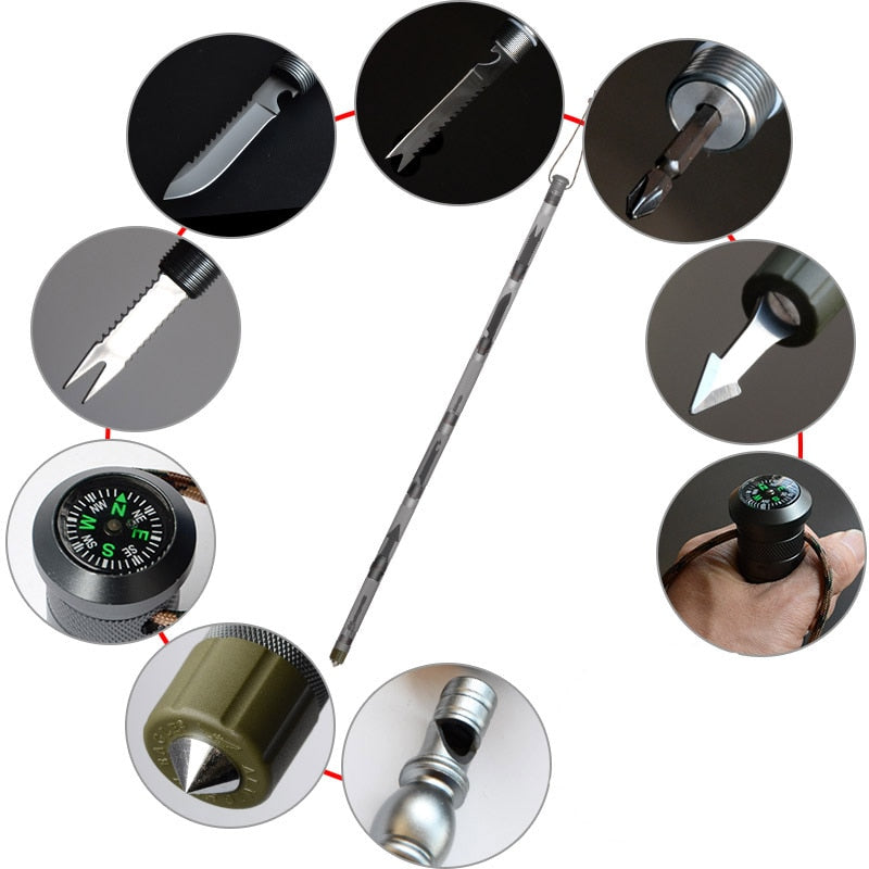 Walking stick Outdoor Defense Tactical Stick Alpenstock Hiking Camping Equipment Multifunctional Sticks