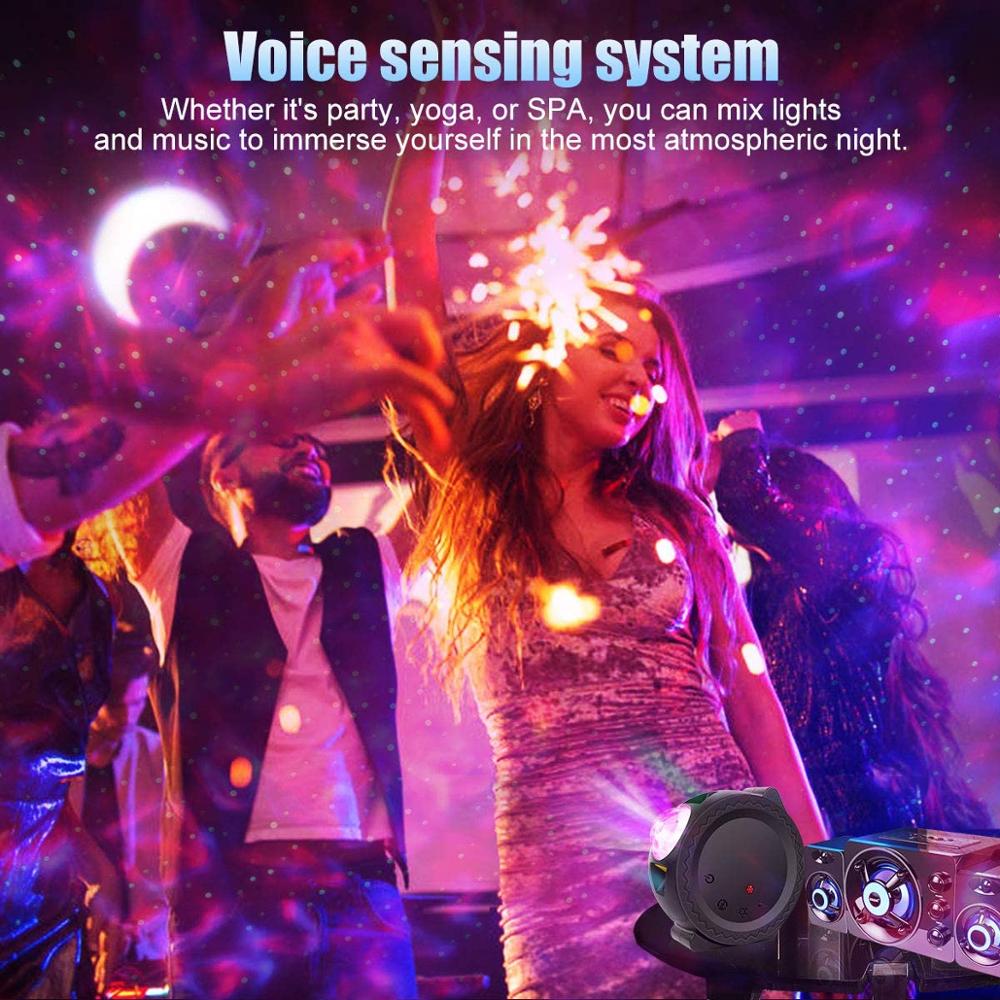 ocean wave starry sky projector laser star moon night light galaxy nebula lamp music voice control for kids