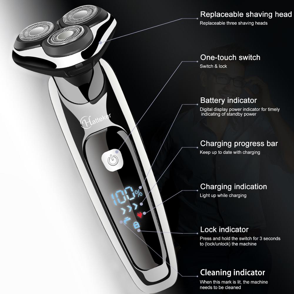 Rotary Electric Shaver USB Rechargeable Facial Electric Razor for Men 3 in 1 Male Grooming Kit Shaving Machine