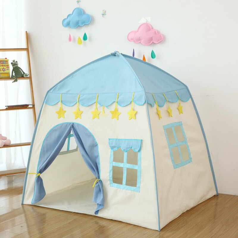 Kids Tent Pink Blue Children Play House Children Tente Enfant Portable  Baby Play House Tipi Kids Flowers Little Baby Castle