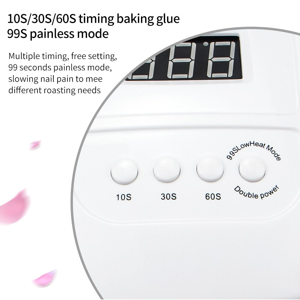 LED Nail Lamp for Gel Nail UV Lamp for Manicure Drying Gel Nail Polish With LCD Nail Dryer 3 Timing Nail Art Lamp